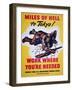 Miles of Hell to Tokyo!, World War Two Poster-null-Framed Giclee Print