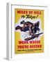 Miles of Hell to Tokyo!, World War Two Poster-null-Framed Giclee Print