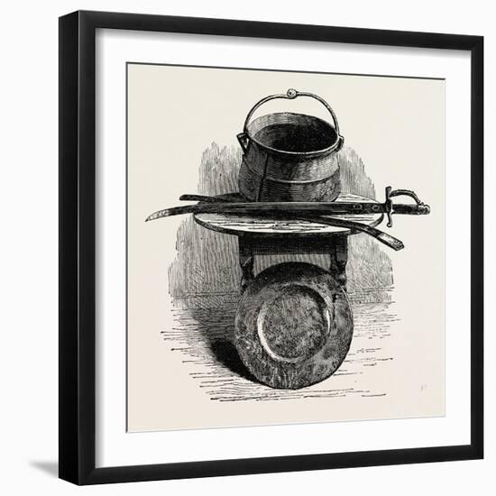 Miles Standish' S Sword, Pot, and Platter, Preserved in Pilgrim Hall, New Plymouth, USA, 1870S-null-Framed Giclee Print