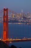 The Golden Gate Bridge and San Francisco Skyline at Night-Miles-Photographic Print