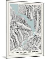 Milford Sound Topographical Print-null-Mounted Art Print