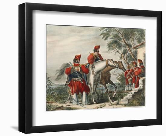 Militaria, Cavalry Troops at Time of Juan Manuel De Rosas by Carlos Morel, Lithograph, 1845-null-Framed Premium Giclee Print