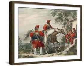 Militaria, Cavalry Troops at Time of Juan Manuel De Rosas by Carlos Morel, Lithograph, 1845-null-Framed Giclee Print