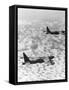 Military Airplane Dropping Bombs in Vietnam-null-Framed Stretched Canvas