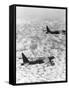 Military Airplane Dropping Bombs in Vietnam-null-Framed Stretched Canvas