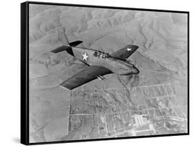 Military Airplane in Flight-null-Framed Stretched Canvas