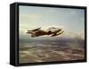 Military Airplane in Flight-null-Framed Stretched Canvas