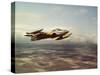 Military Airplane in Flight-null-Stretched Canvas