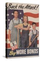 Military and War Posters: Back the Attack! Buy More Bonds! U.S. Government Printing Office, 1944-null-Stretched Canvas