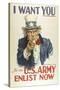 Military and War Posters: I Want YOU for the U.S. Army. James Montgomery Flagg-null-Stretched Canvas