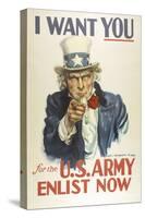 Military and War Posters: I Want YOU for the U.S. Army. James Montgomery Flagg-null-Stretched Canvas