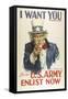 Military and War Posters: I Want YOU for the U.S. Army. James Montgomery Flagg-null-Framed Stretched Canvas