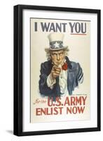 Military and War Posters: I Want YOU for the U.S. Army. James Montgomery Flagg-null-Framed Art Print