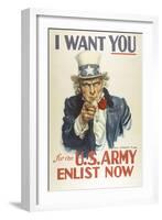 Military and War Posters: I Want YOU for the U.S. Army. James Montgomery Flagg-null-Framed Art Print