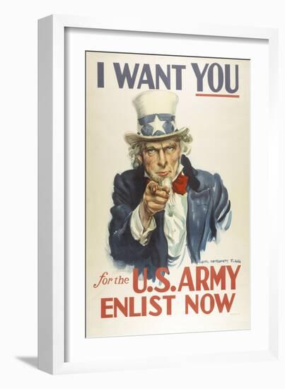 Military and War Posters: I Want YOU for the U.S. Army. James Montgomery Flagg-null-Framed Art Print