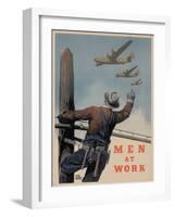 Military and War Posters: Men at Work. Adolph Treidler-null-Framed Art Print