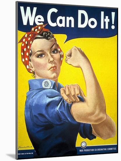 Military and War Posters: We Can Do It! J Howard Miller, 1942-null-Mounted Art Print