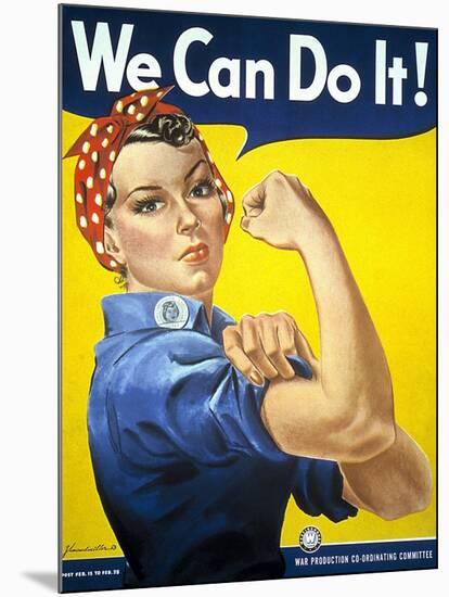 Military and War Posters: We Can Do It! J Howard Miller, 1942-null-Mounted Art Print