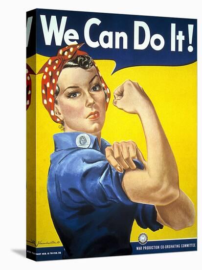 Military and War Posters: We Can Do It! J Howard Miller, 1942-null-Stretched Canvas