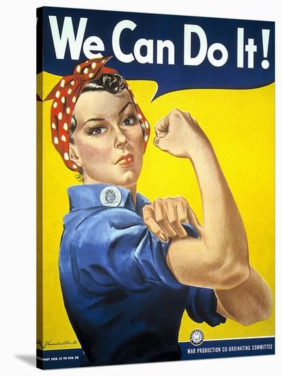 Military and War Posters: We Can Do It! J Howard Miller, 1942-null-Stretched Canvas