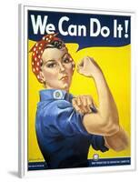 Military and War Posters: We Can Do It! J Howard Miller, 1942-null-Framed Premium Giclee Print