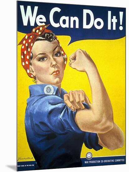 Military and War Posters: We Can Do It! J Howard Miller, 1942-null-Mounted Premium Giclee Print