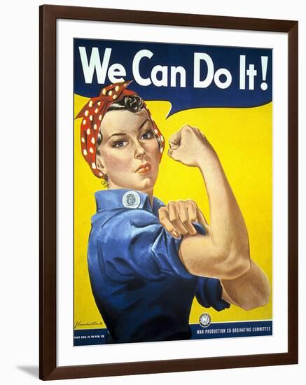 Military and War Posters: We Can Do It! J Howard Miller, 1942-null-Framed Art Print