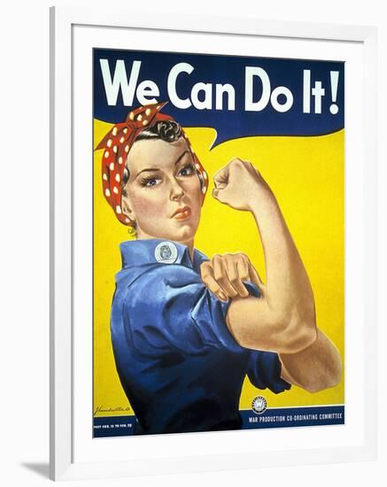 Military and War Posters: We Can Do It! J Howard Miller, 1942-null-Framed Art Print