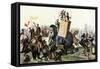 Military Battle Using Armored Elephants and Chariots in the Time of the Roman Empire-null-Framed Stretched Canvas