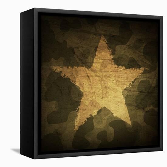 Military Camouflage Background With Grunge Star-pashabo-Framed Stretched Canvas