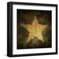 Military Camouflage Background With Grunge Star-pashabo-Framed Art Print