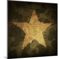 Military Camouflage Background With Grunge Star-pashabo-Mounted Art Print