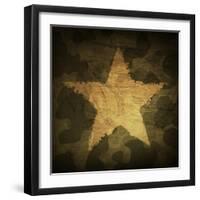 Military Camouflage Background With Grunge Star-pashabo-Framed Art Print