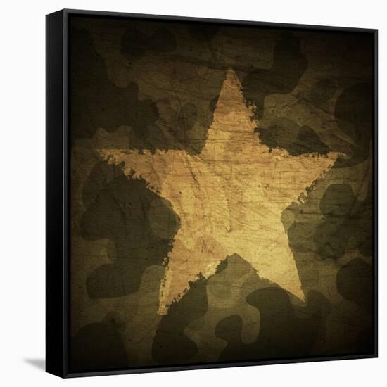 Military Camouflage Background With Grunge Star-pashabo-Framed Stretched Canvas