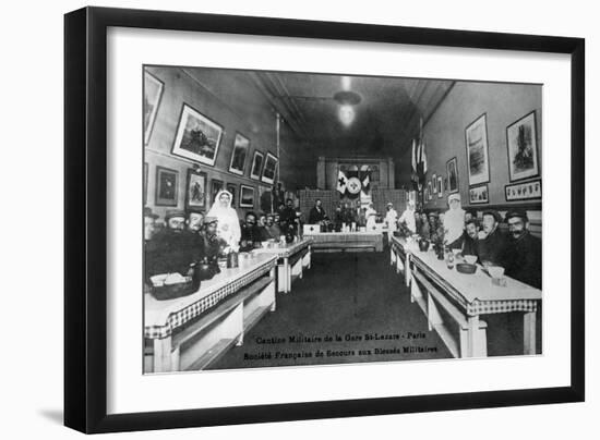 Military Canteen, Gare St Lazare, Paris, World War I, 1914-1918-null-Framed Premium Giclee Print