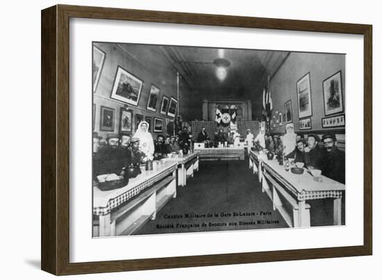 Military Canteen, Gare St Lazare, Paris, World War I, 1914-1918-null-Framed Giclee Print