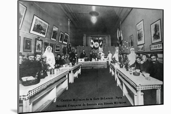 Military Canteen, Gare St Lazare, Paris, World War I, 1914-1918-null-Mounted Giclee Print