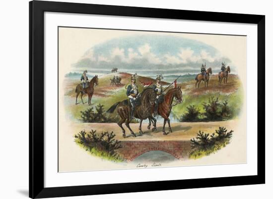 Military Cavalry Scouts-Richard Simkin-Framed Premium Giclee Print