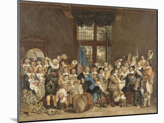 Military Celebration of Sharphooters Celebrating the Peace of Munster in Amsterdam-Bartholomeus Van Der Helst-Mounted Art Print