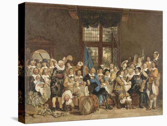 Military Celebration of Sharphooters Celebrating the Peace of Munster in Amsterdam-Bartholomeus Van Der Helst-Stretched Canvas