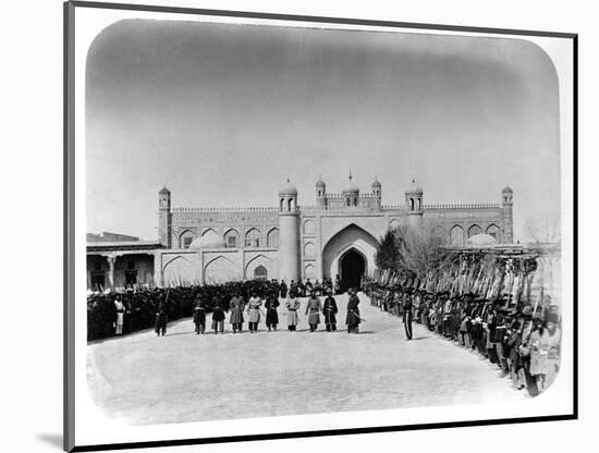 Military Ceremony in Front of Khudayar Khan Palace-null-Mounted Photographic Print