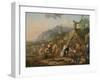 Military Commander at a Mountain Encampment with Merrymakers-Johann Heinrich Roos-Framed Giclee Print