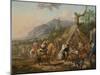 Military Commander at a Mountain Encampment with Merrymakers-Johann Heinrich Roos-Mounted Giclee Print