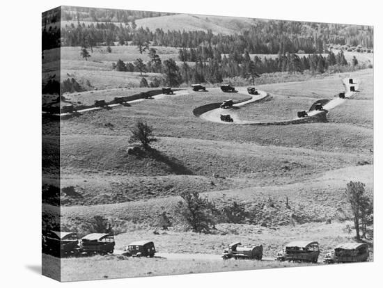 Military Convoy on Road in Burma-null-Stretched Canvas