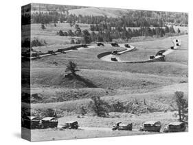 Military Convoy on Road in Burma-null-Stretched Canvas