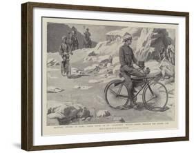 Military Cycling in India, Major Young on an Aldershot Bicycle Passing Through the Kyber Pass-null-Framed Giclee Print