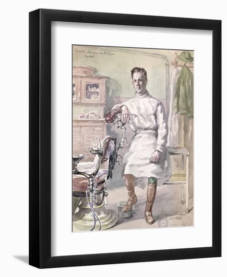 Military Dentist at the American Hospital of St. Nazaire, 1918-Georges Eveillard-Framed Giclee Print