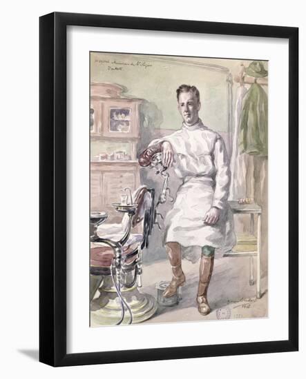 Military Dentist at the American Hospital of St. Nazaire, 1918-Georges Eveillard-Framed Giclee Print