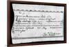 Military Due Bill, 1784-null-Framed Giclee Print