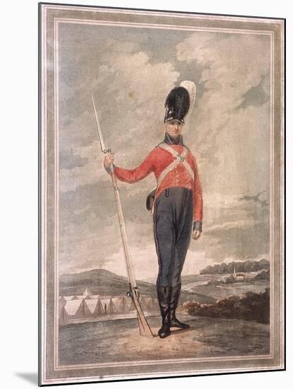 Military Figure Wearing an Unidentified Volunteer Uniform, C1800-null-Mounted Giclee Print